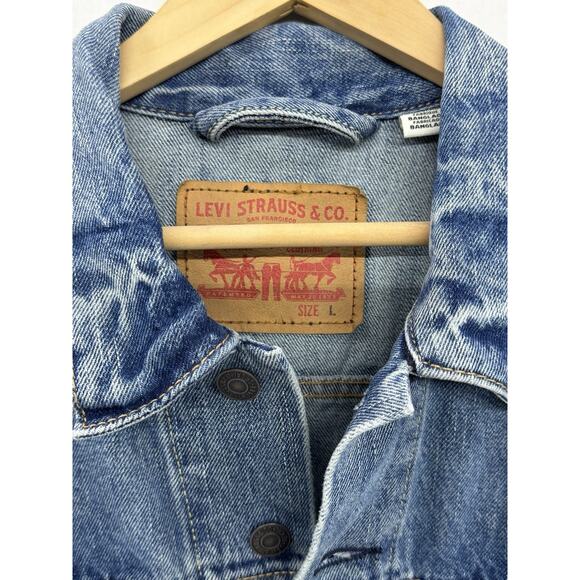 Levi’s Dark Wash Denim Trucker Jacket Men’s Size L - Picture 3 of 8